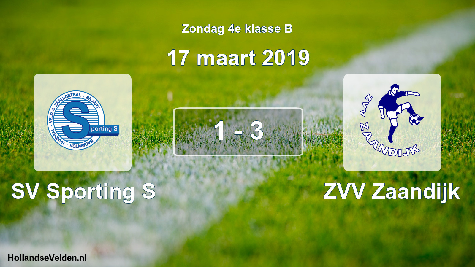 Total number of matches played: SV Sporting S - ZVV Zaandijk 1 - 3 (17 March 2019)