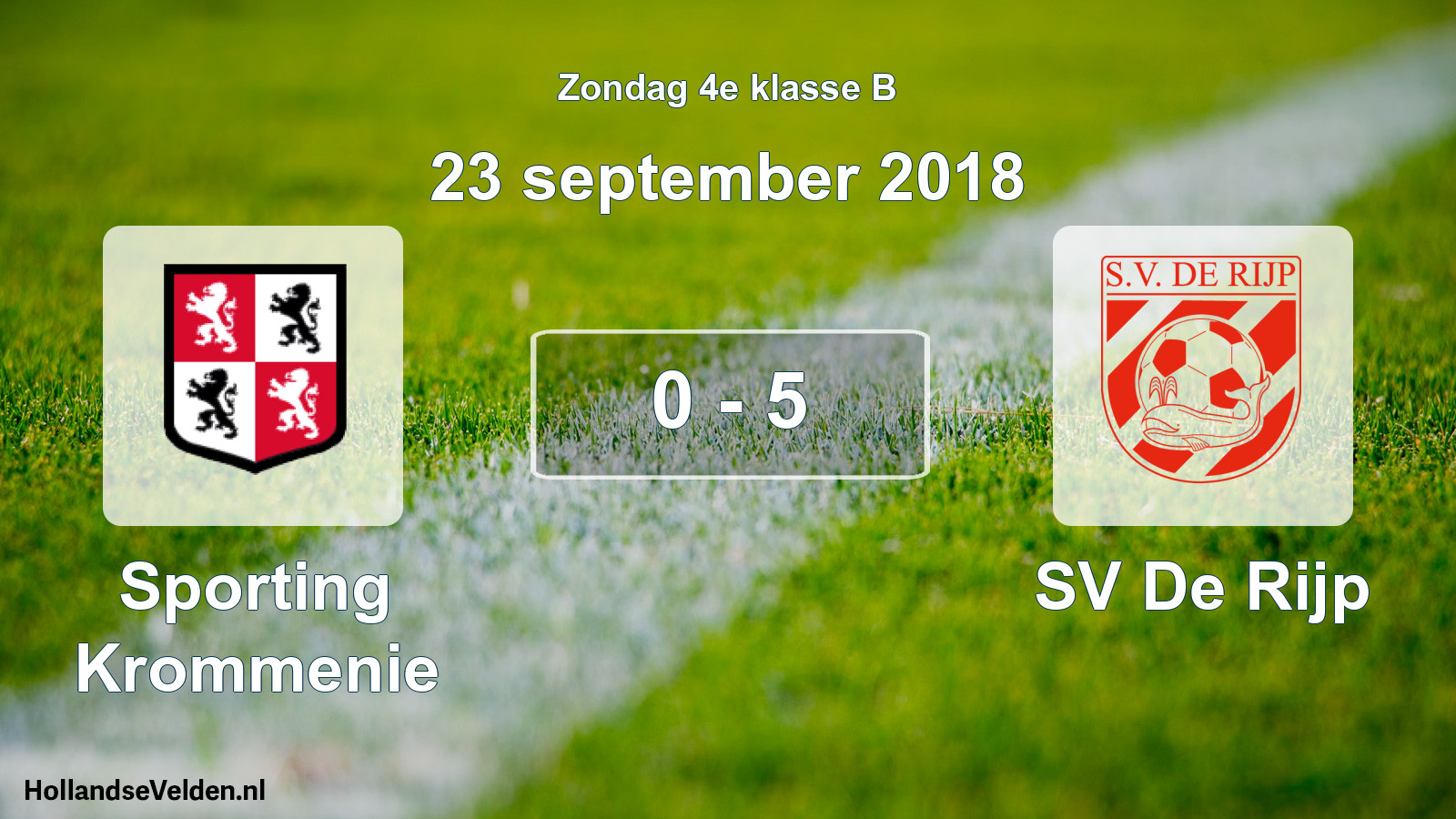 Total number of matches played: Sporting Krommenie - SV De Rijp 0 - 5 (23 September 2018)