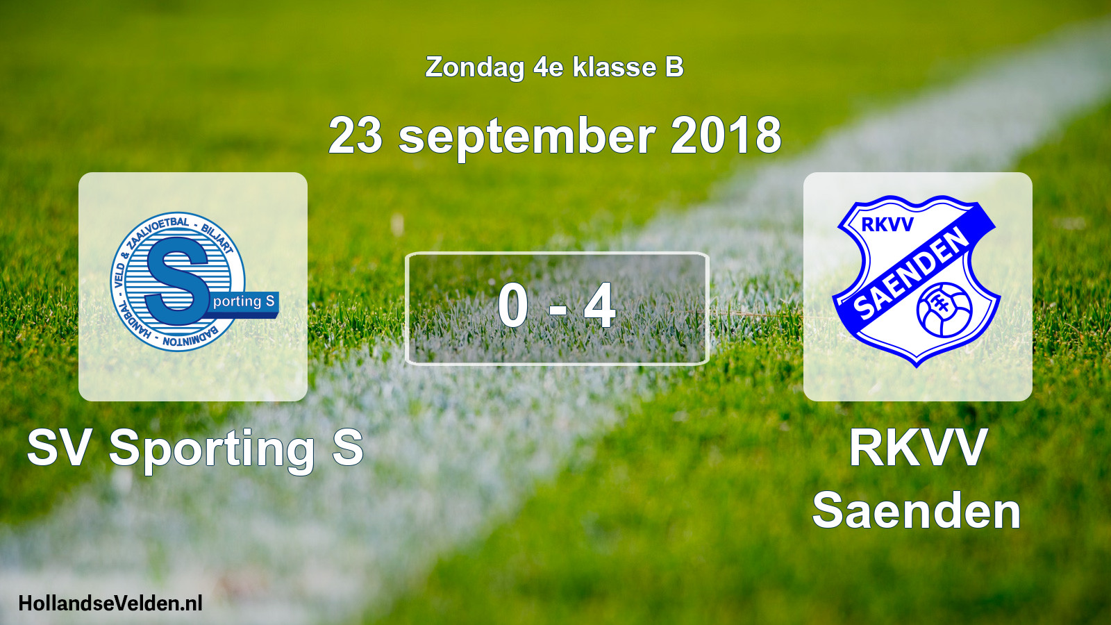 Total number of matches played: SV Sporting S - RKVV Saenden 0 - 4 (23 September 2018)