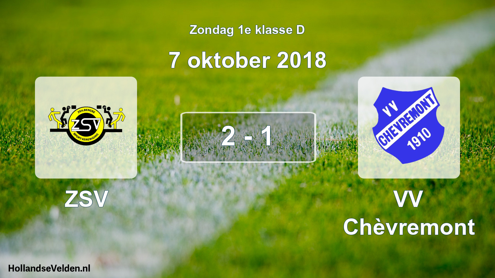 Total number of matches played: ZSV - VV Chèvremont 2 - 1 (7 October 2018)