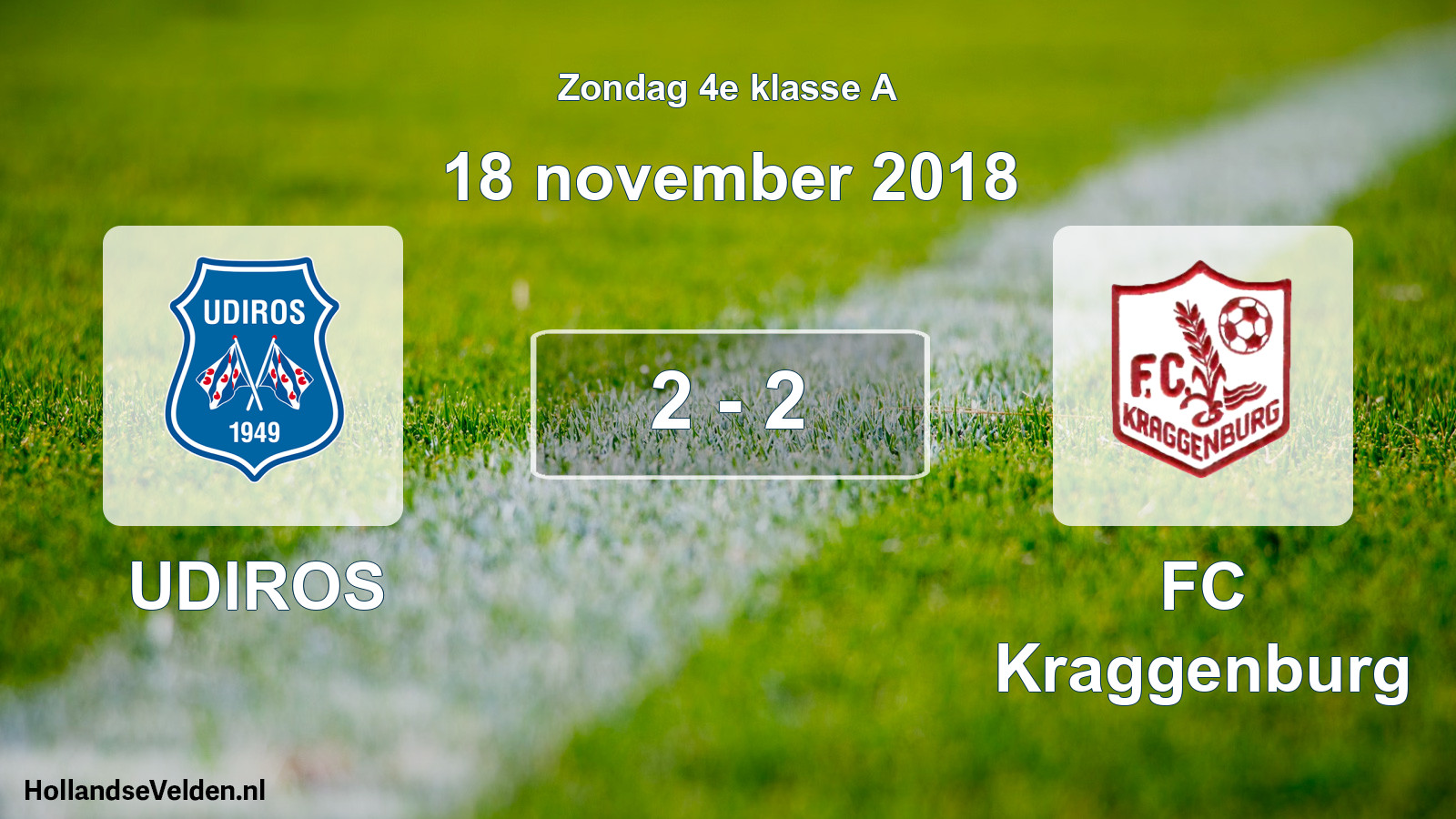 Total number of matches played: UDIROS - FC Kraggenburg 2 - 2 (18 November 2018)