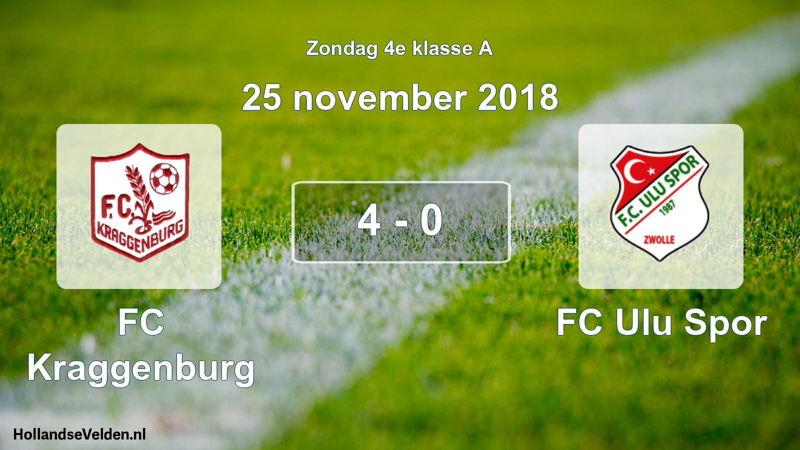 Total number of matches played: FC Kraggenburg - FC Ulu Spor 4 - 0 (25 November 2018)