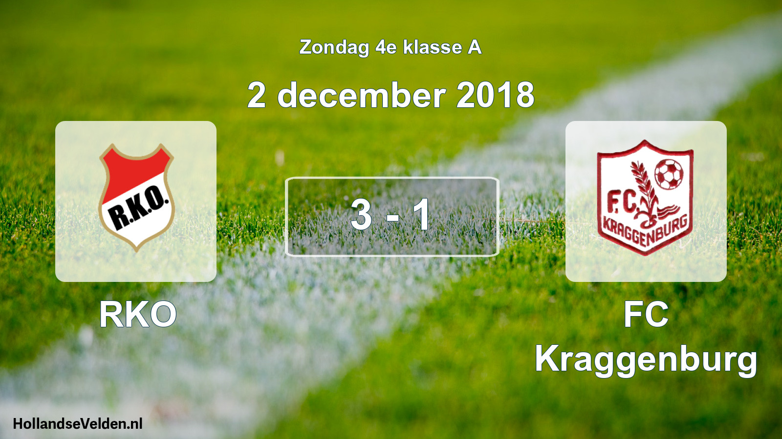 Total number of matches played: RKO - FC Kraggenburg 3 - 1 (2 December 2018)