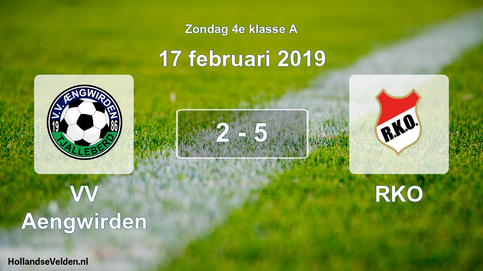 Total number of matches played: VV Aengwirden - RKO 2 - 5 (17 February 2019)