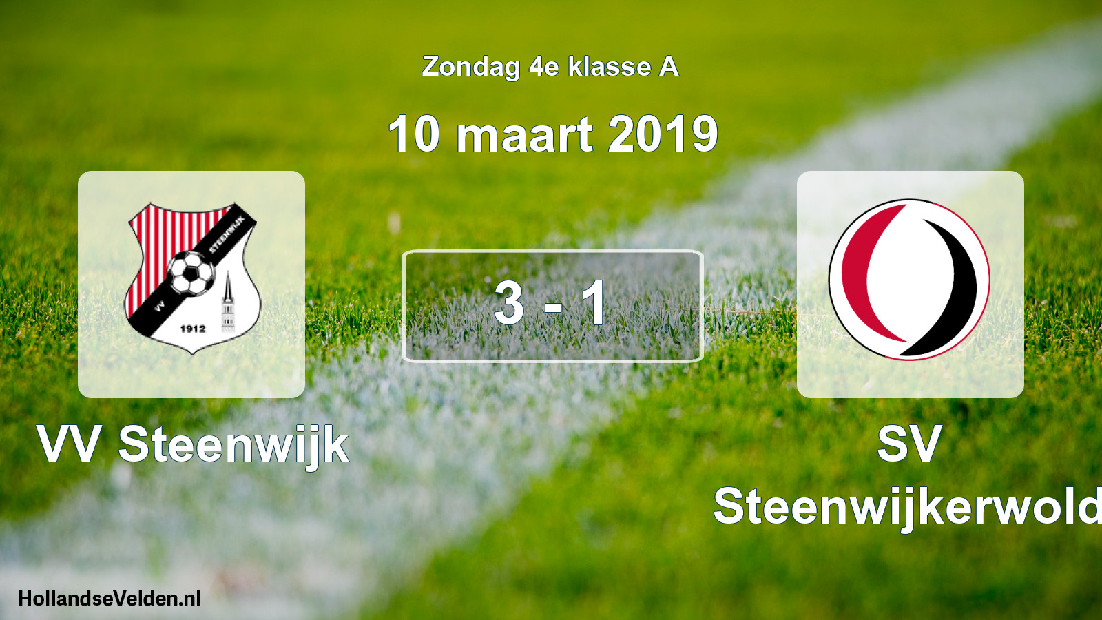 Total number of matches played: VV Steenwijk - SV Steenwijkerwold 3 - 1 (10 March 2019)