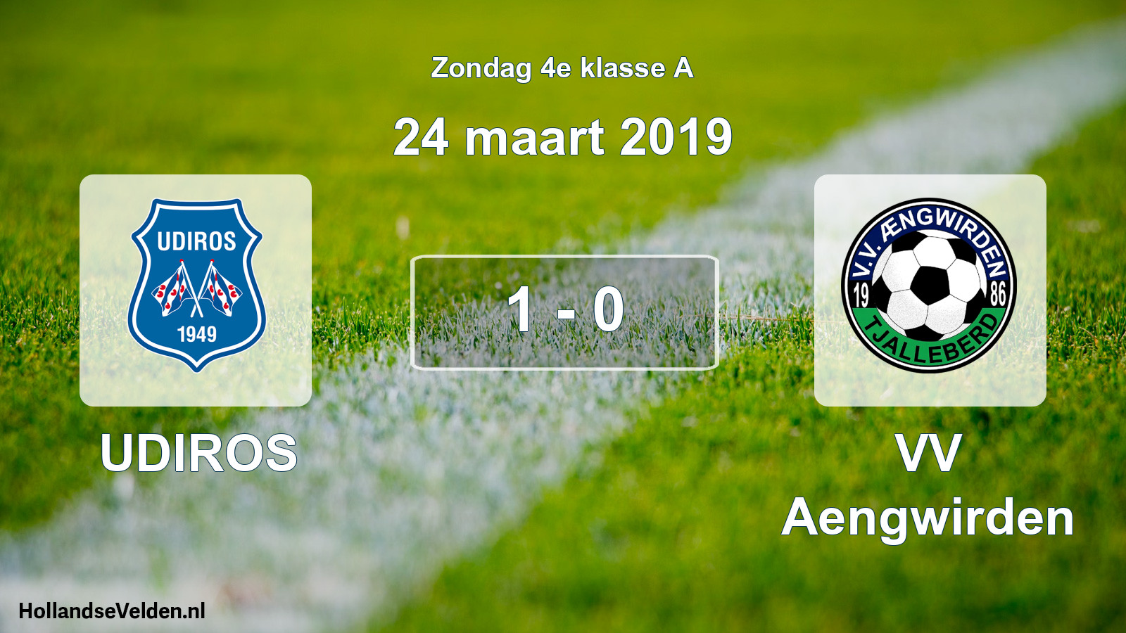 Total number of matches played: UDIROS - VV Aengwirden 1 - 0 (24 March 2019)