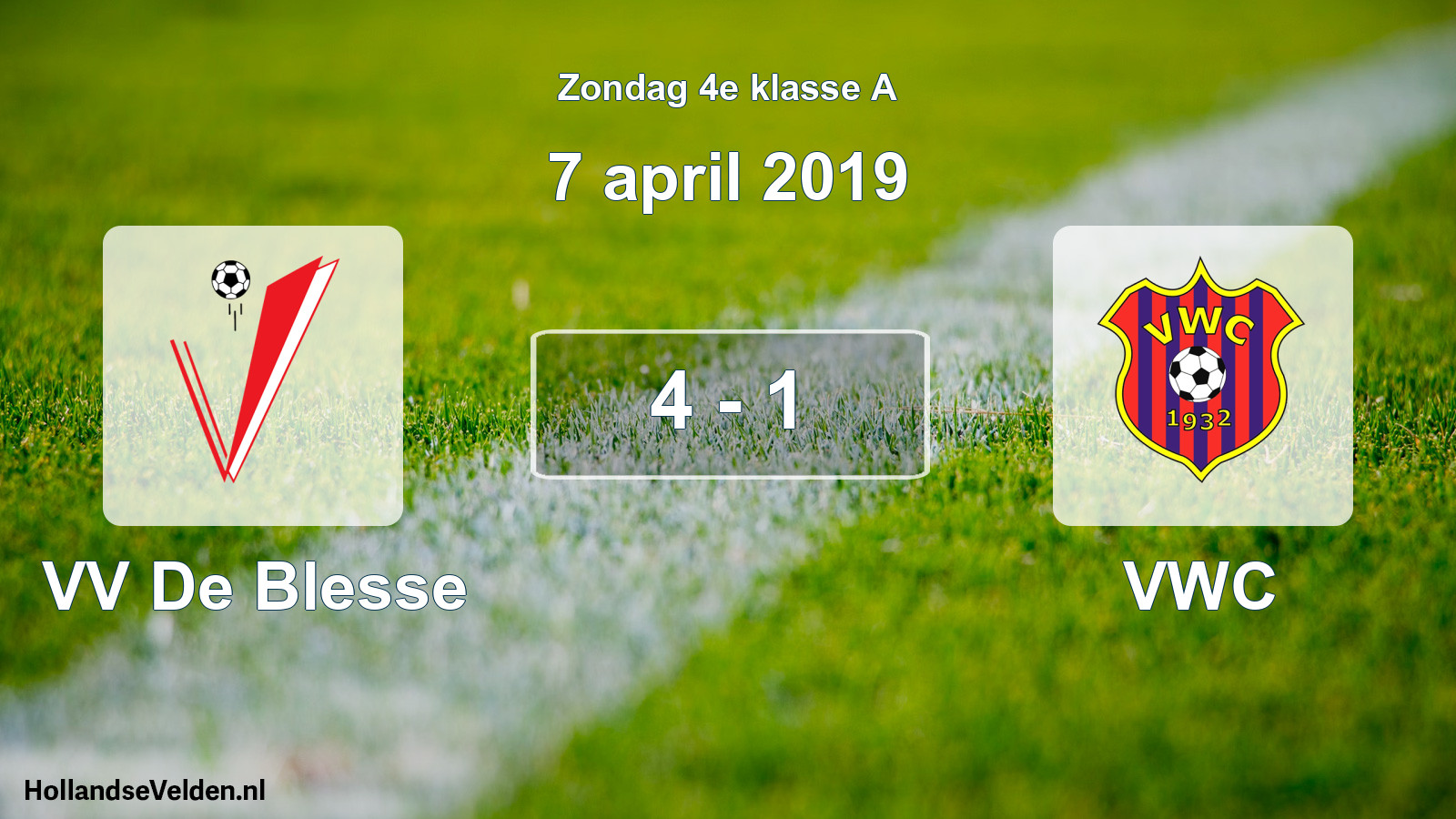 Total number of matches played: VV De Blesse - VWC 4 - 1 (7 April 2019)