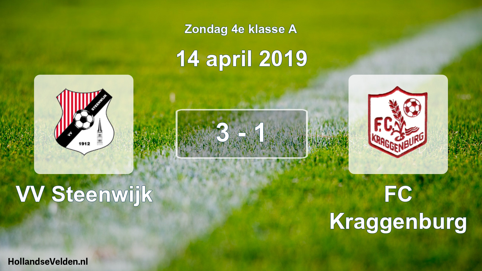 Total number of matches played: VV Steenwijk - FC Kraggenburg 3 - 1 (14 April 2019)