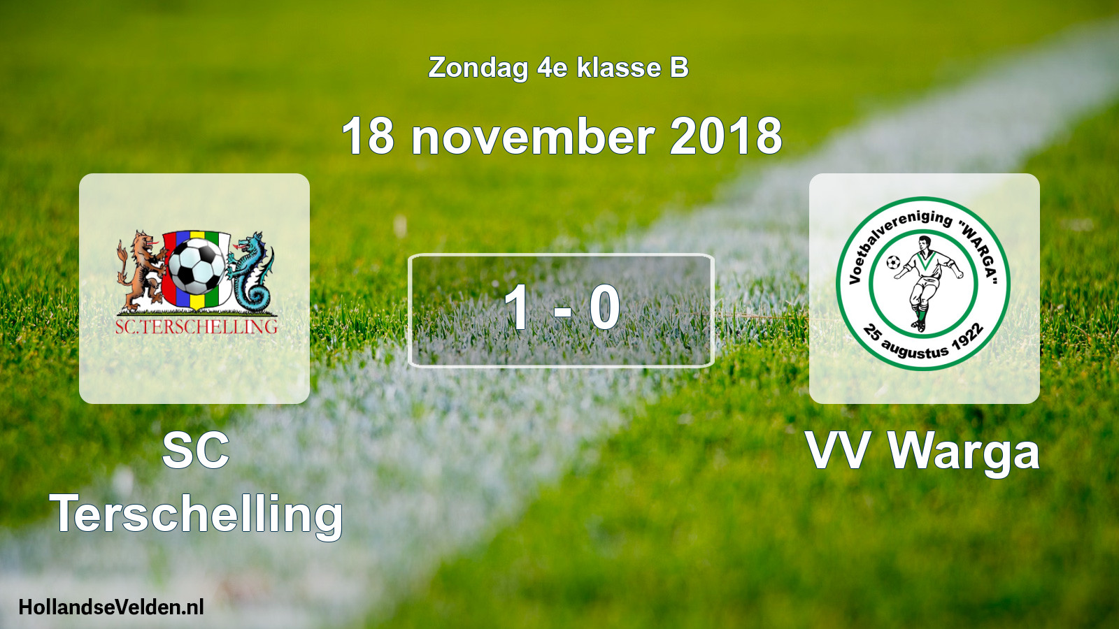 Total number of matches played: SC Terschelling - VV Warga 1 - 0 (18 November 2018)