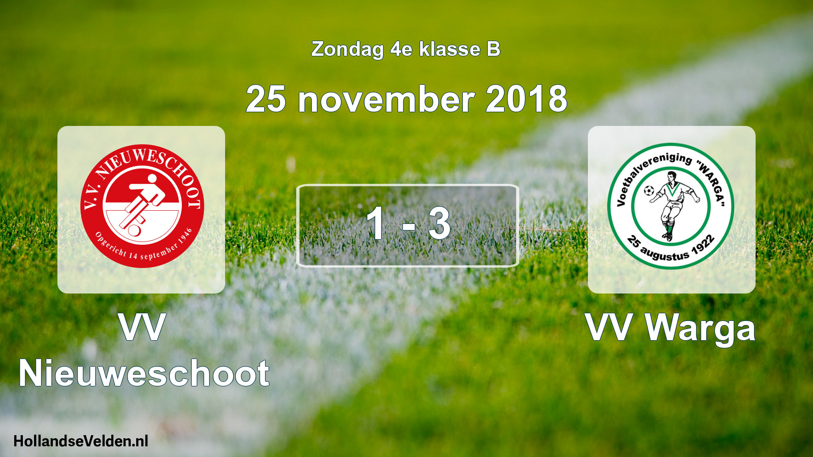 Total number of matches played: VV Nieuweschoot - VV Warga 1 - 3 (25 November 2018)