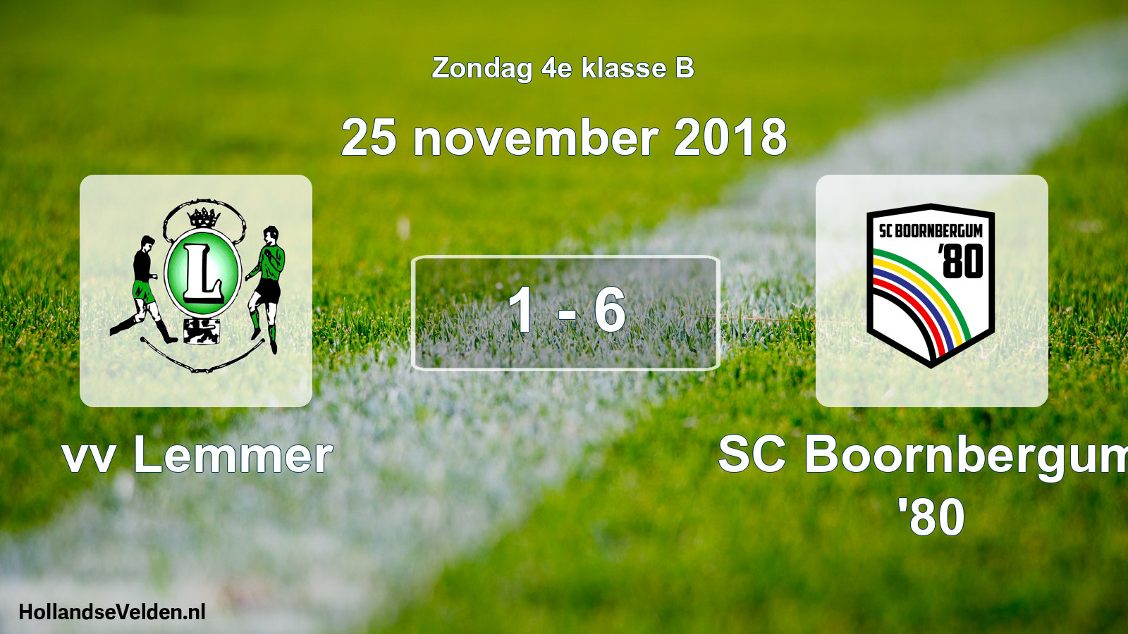Total number of matches played: vv Lemmer - SC Boornbergum '80 1 - 6 (25 November 2018)