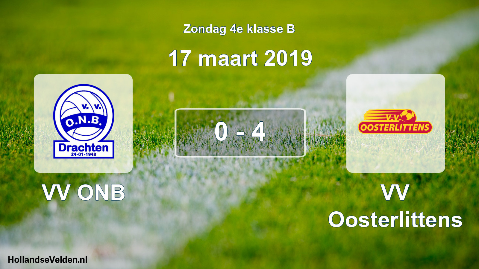 Total number of matches played: VV ONB - VV Oosterlittens 0 - 4 (17 March 2019)