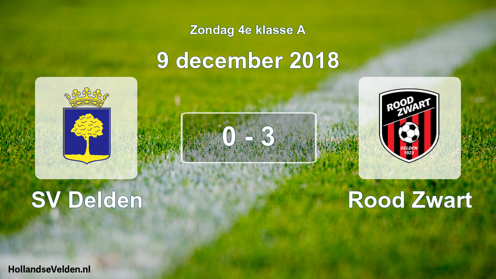 Total number of matches played: SV Delden - Rood Zwart 0 - 3 (9 December 2018)