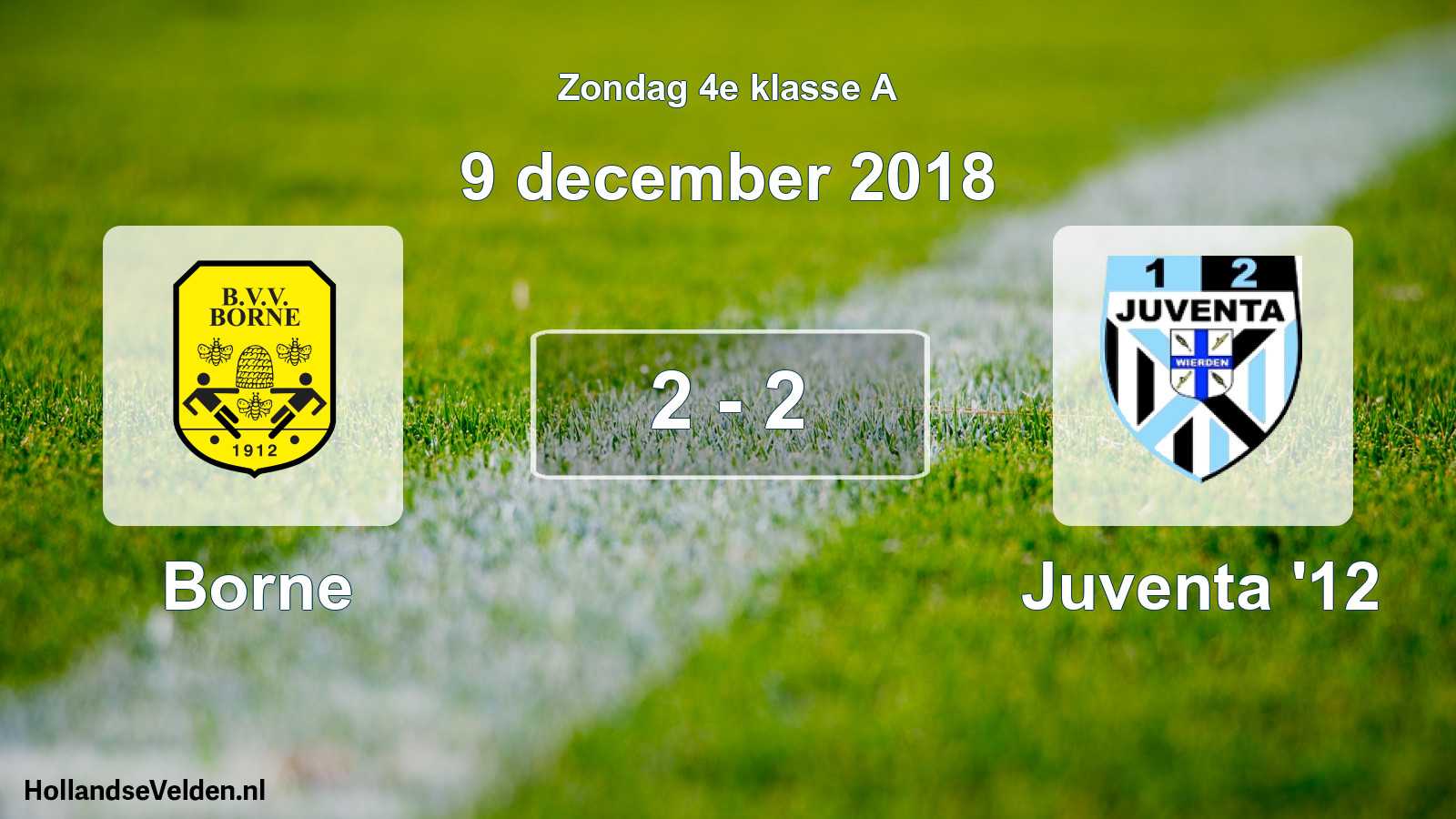 Total number of matches played: Borne - Juventa '12 2 - 2 (9 December 2018)