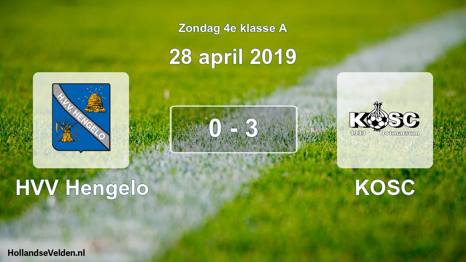 Total number of matches played: HVV Hengelo - KOSC 0 - 3 (28 April 2019)