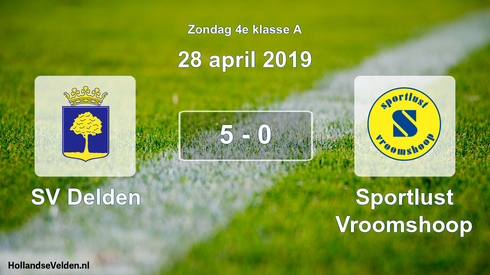 Total number of matches played: SV Delden - Sportlust Vroomshoop 5 - 0 (28 April 2019)