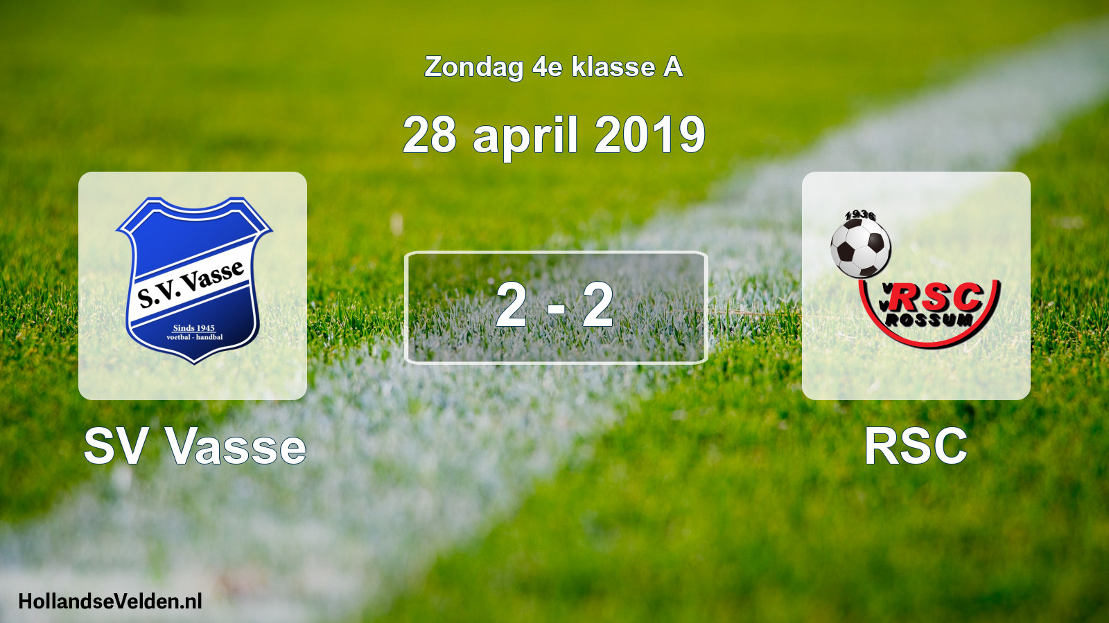 Total number of matches played: SV Vasse - RSC 2 - 2 (28 April 2019)