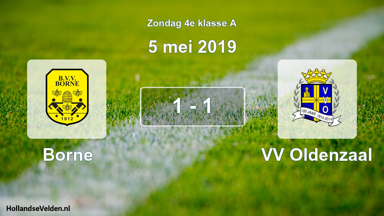 Total number of matches played: Borne - VV Oldenzaal 1 - 1 (5 May 2019)