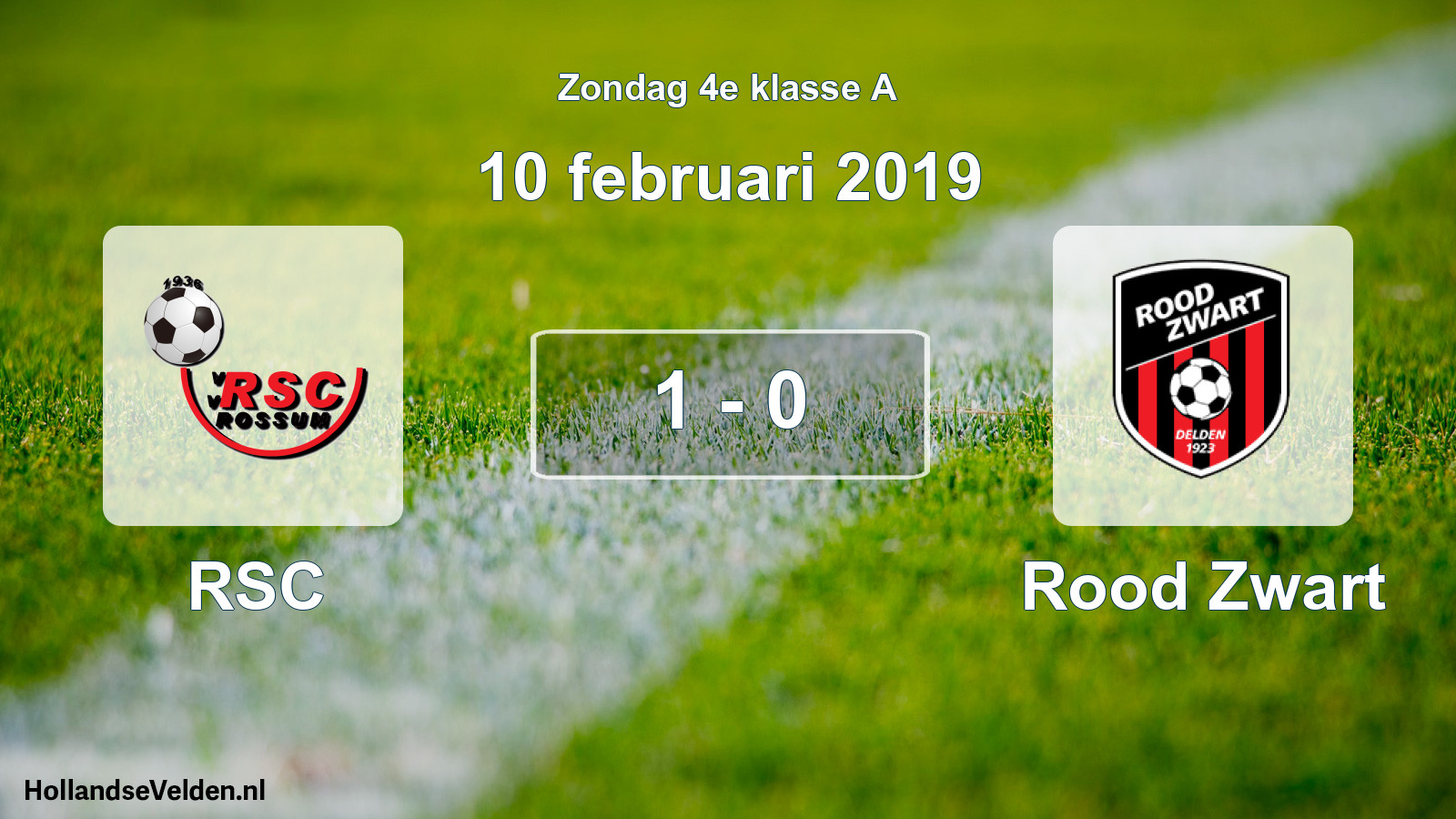 Total number of matches played: RSC - Rood Zwart 1 - 0 (10 February 2019)
