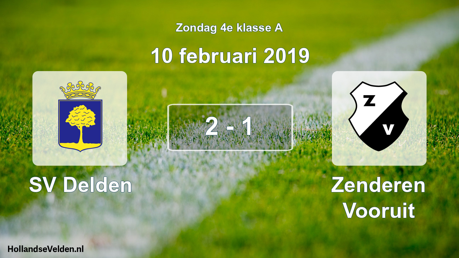Total number of matches played: SV Delden - Zenderen Vooruit 2 - 1 (10 February 2019)
