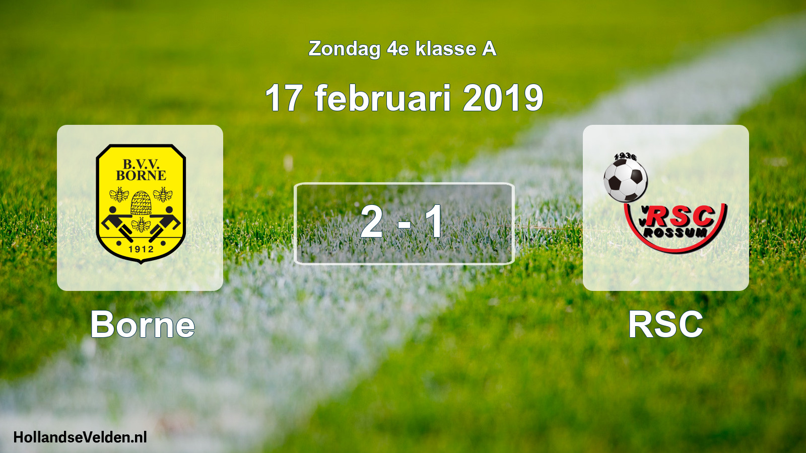 Total number of matches played: Borne - RSC 2 - 1 (17 February 2019)