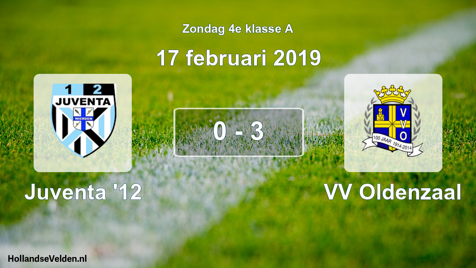 Total number of matches played: Juventa '12 - VV Oldenzaal 0 - 3 (17 February 2019)