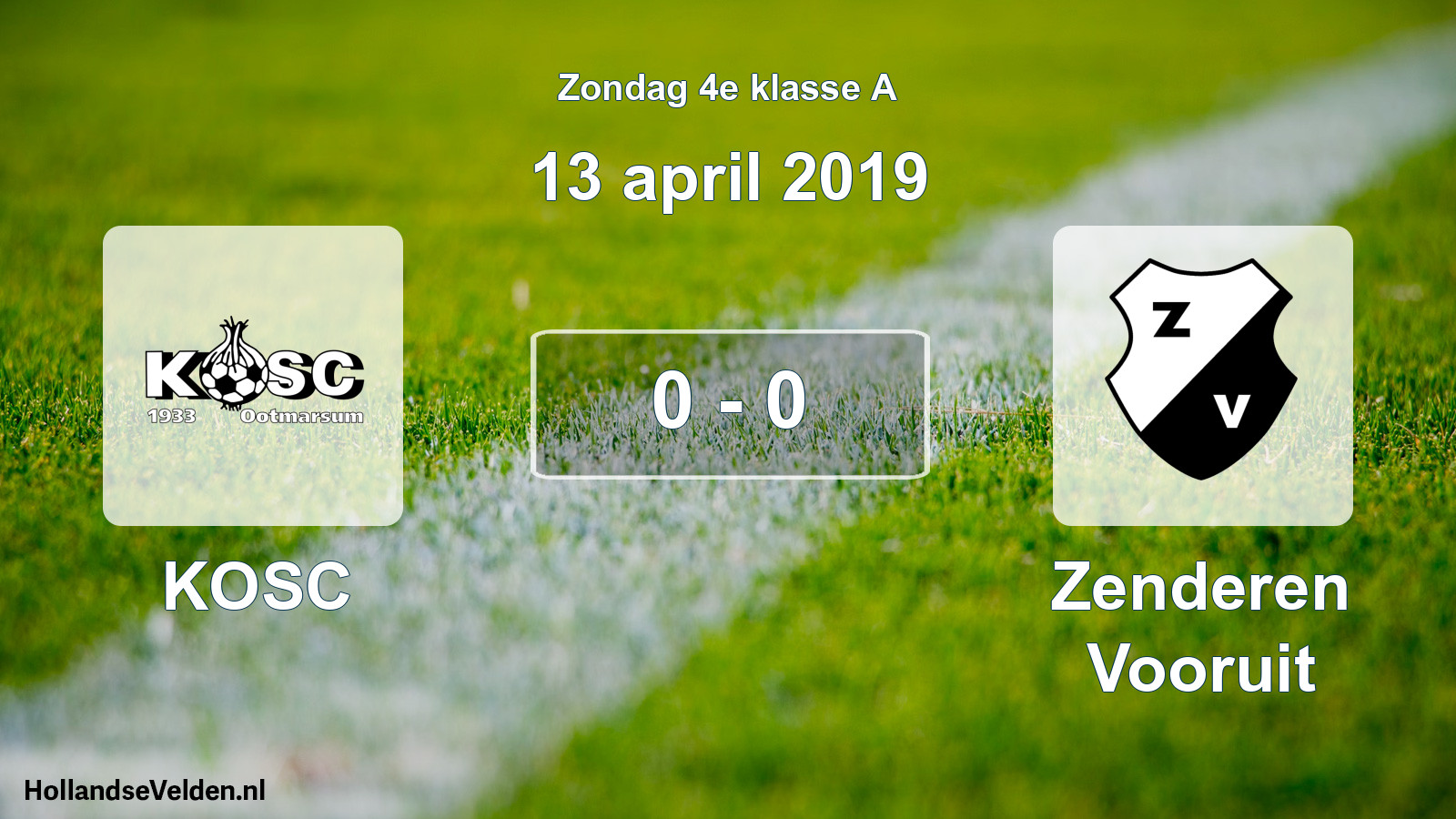Total number of matches played: KOSC - Zenderen Vooruit 0 - 0 (13 April 2019)