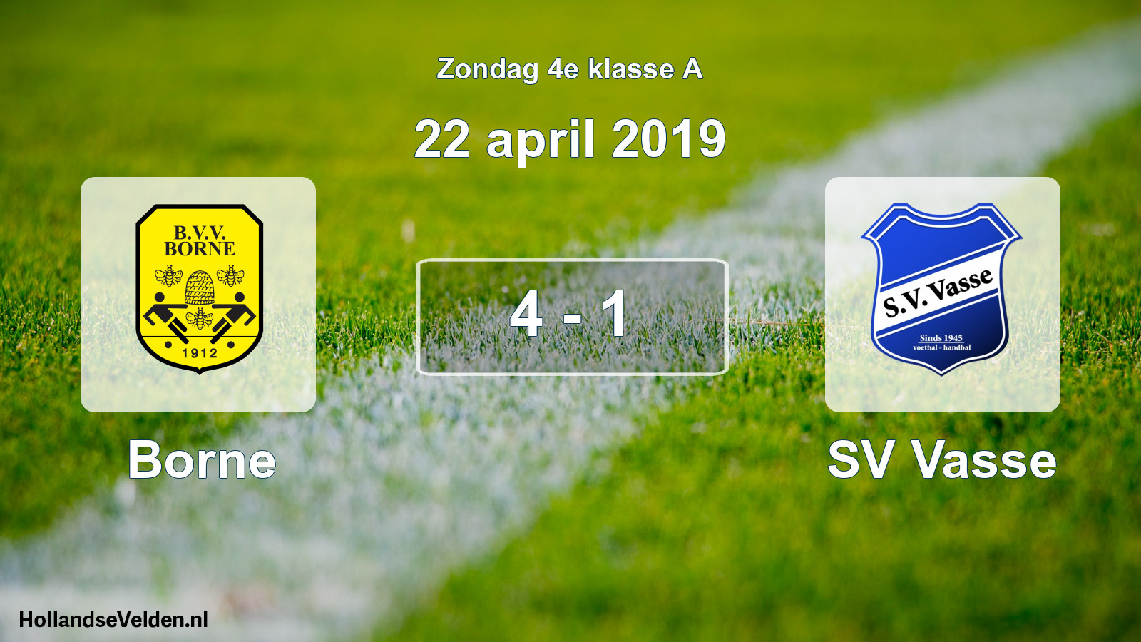 Total number of matches played: Borne - SV Vasse 4 - 1 (22 April 2019)