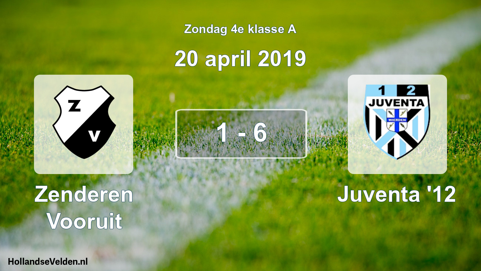 Total number of matches played: Zenderen Vooruit - Juventa '12 1 - 6 (20 April 2019)