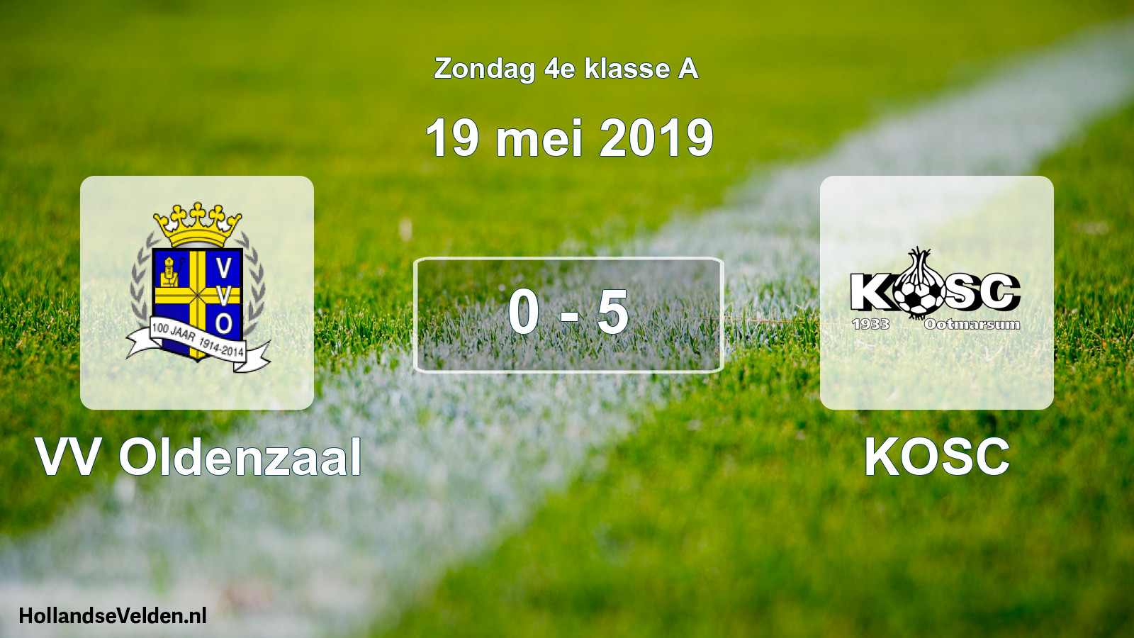Total number of matches played: VV Oldenzaal - KOSC 0 - 5 (19 May 2019)