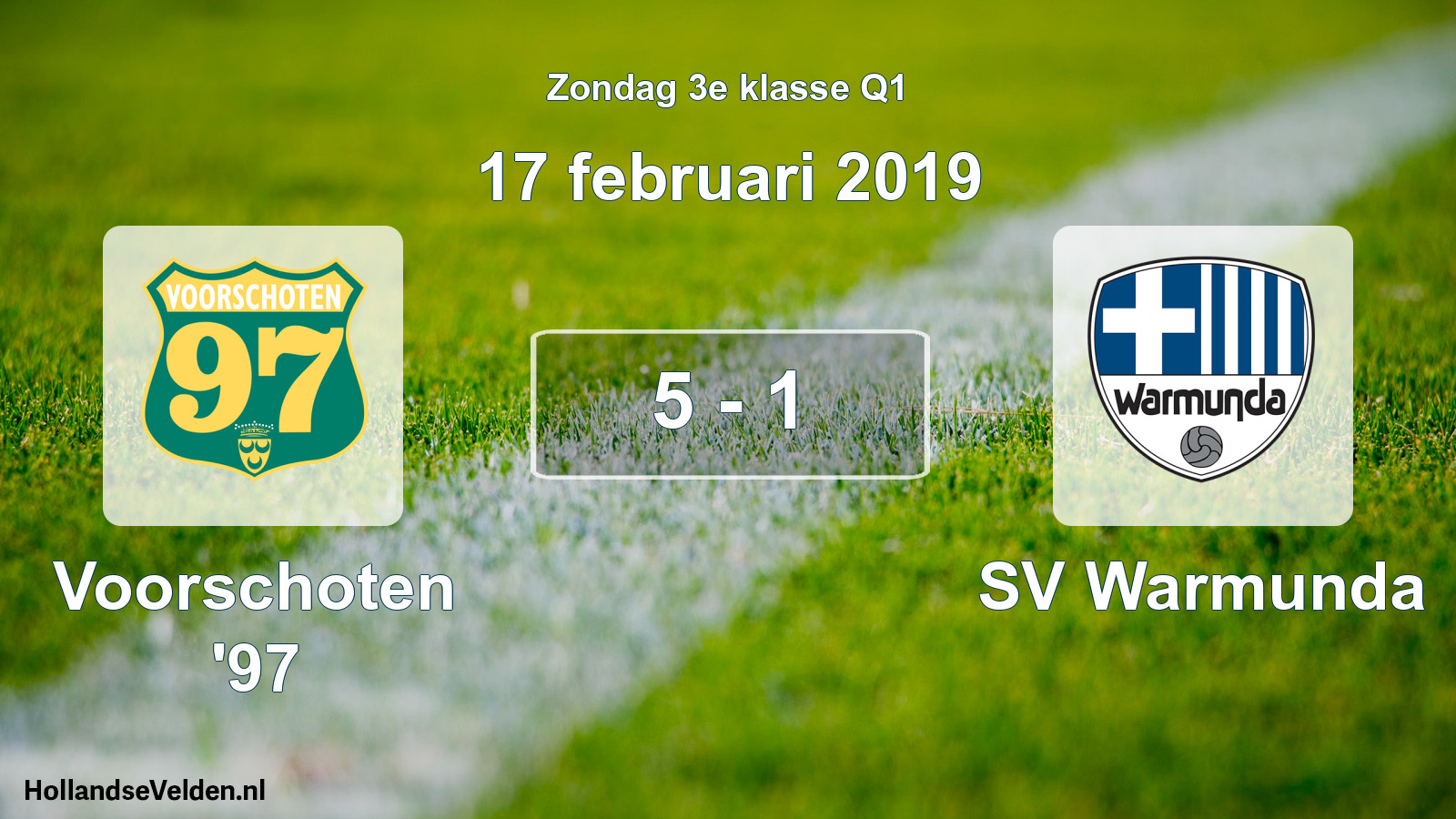 Total number of matches played: Voorschoten '97 - SV Warmunda 5 - 1 (17 February 2019)