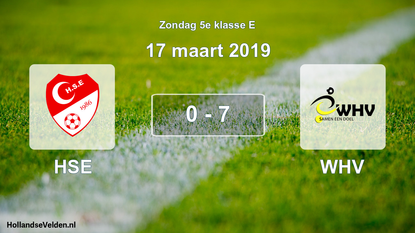 Total number of matches played: HSE - WHV 0 - 7 (17 March 2019)