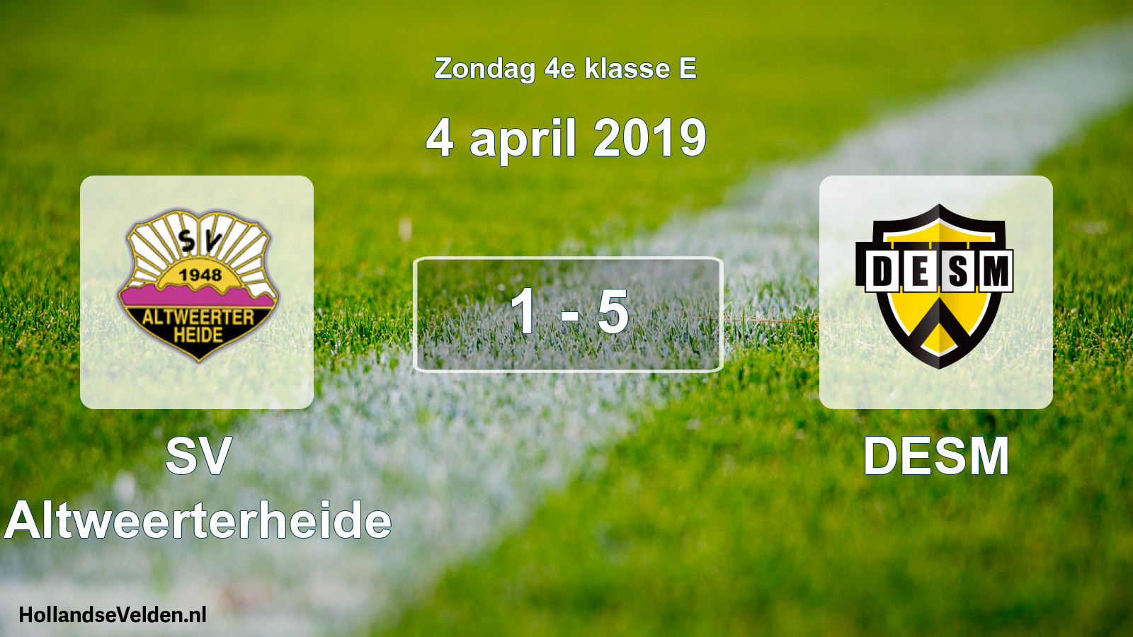 Total number of matches played: SV Altweerterheide - DESM 1 - 5 (4 April 2019)