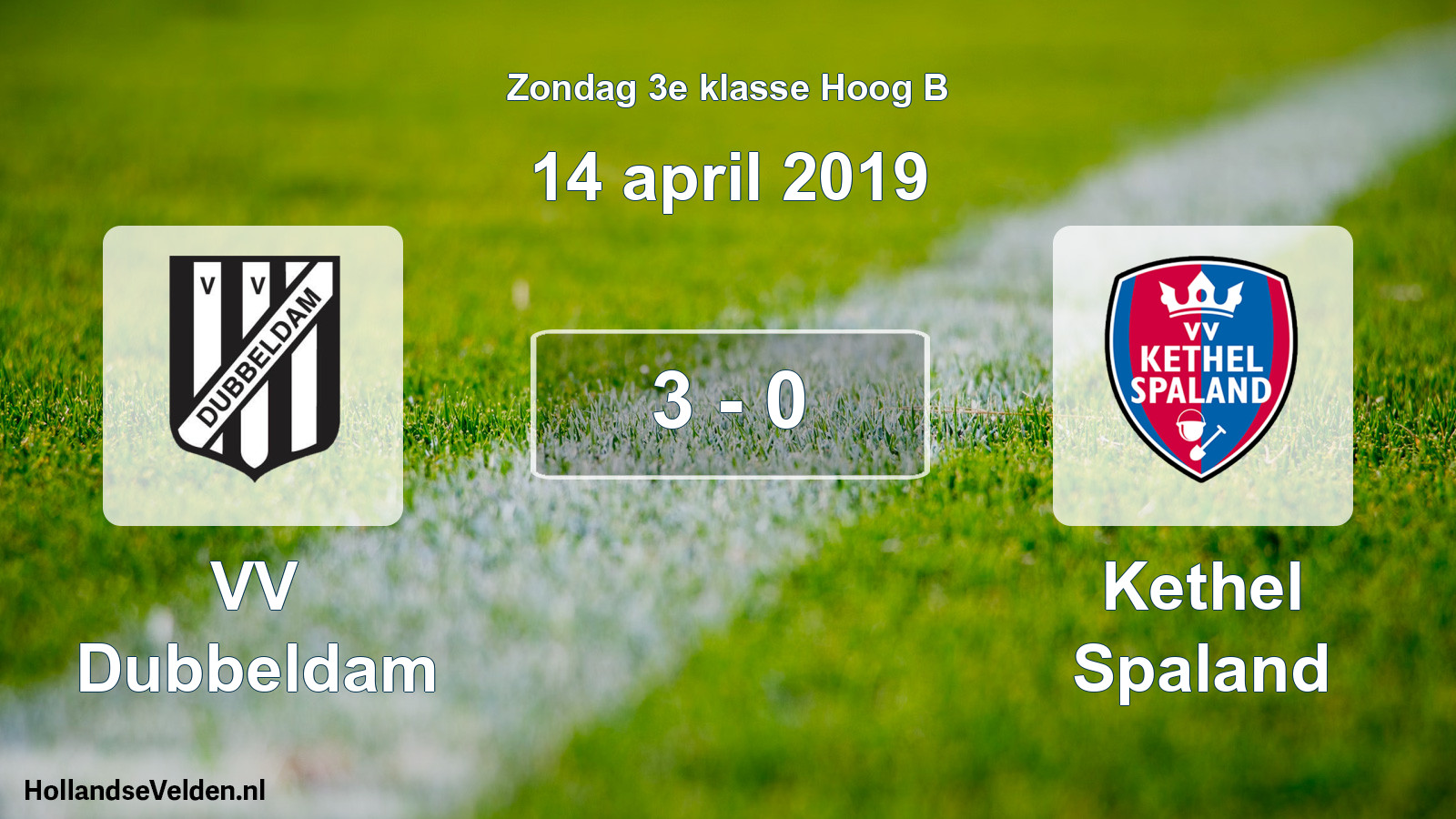 Total number of matches played: VV Dubbeldam - Kethel Spaland 3 - 0 (14 April 2019)