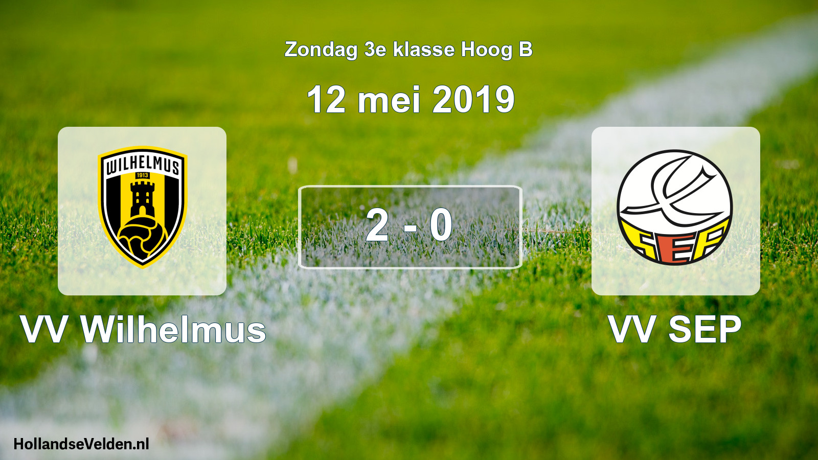Total number of matches played: VV Wilhelmus - VV SEP 2 - 0 (12 May 2019)