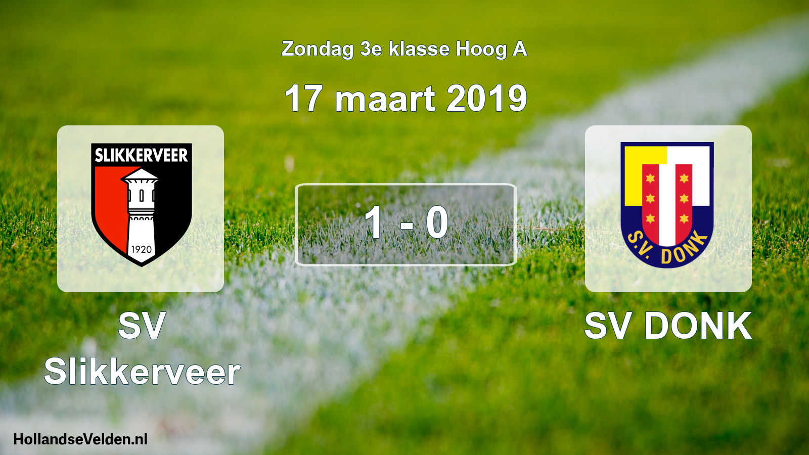 Total number of matches played: SV Slikkerveer - SV DONK 1 - 0 (17 March 2019)