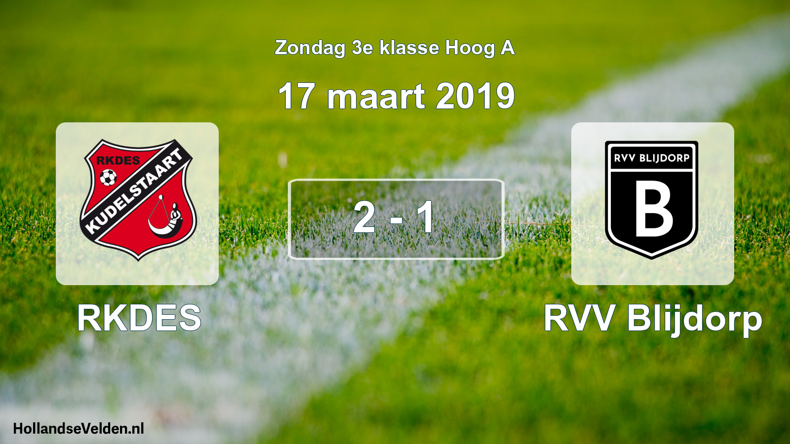 Total number of matches played: RKDES - RVV Blijdorp 2 - 1 (17 March 2019)