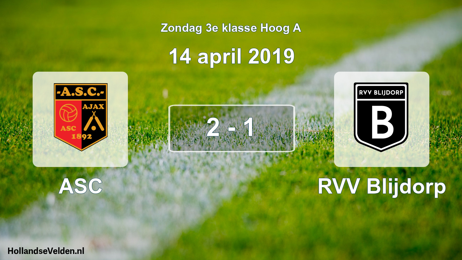 Total number of matches played: ASC - RVV Blijdorp 2 - 1 (14 April 2019)
