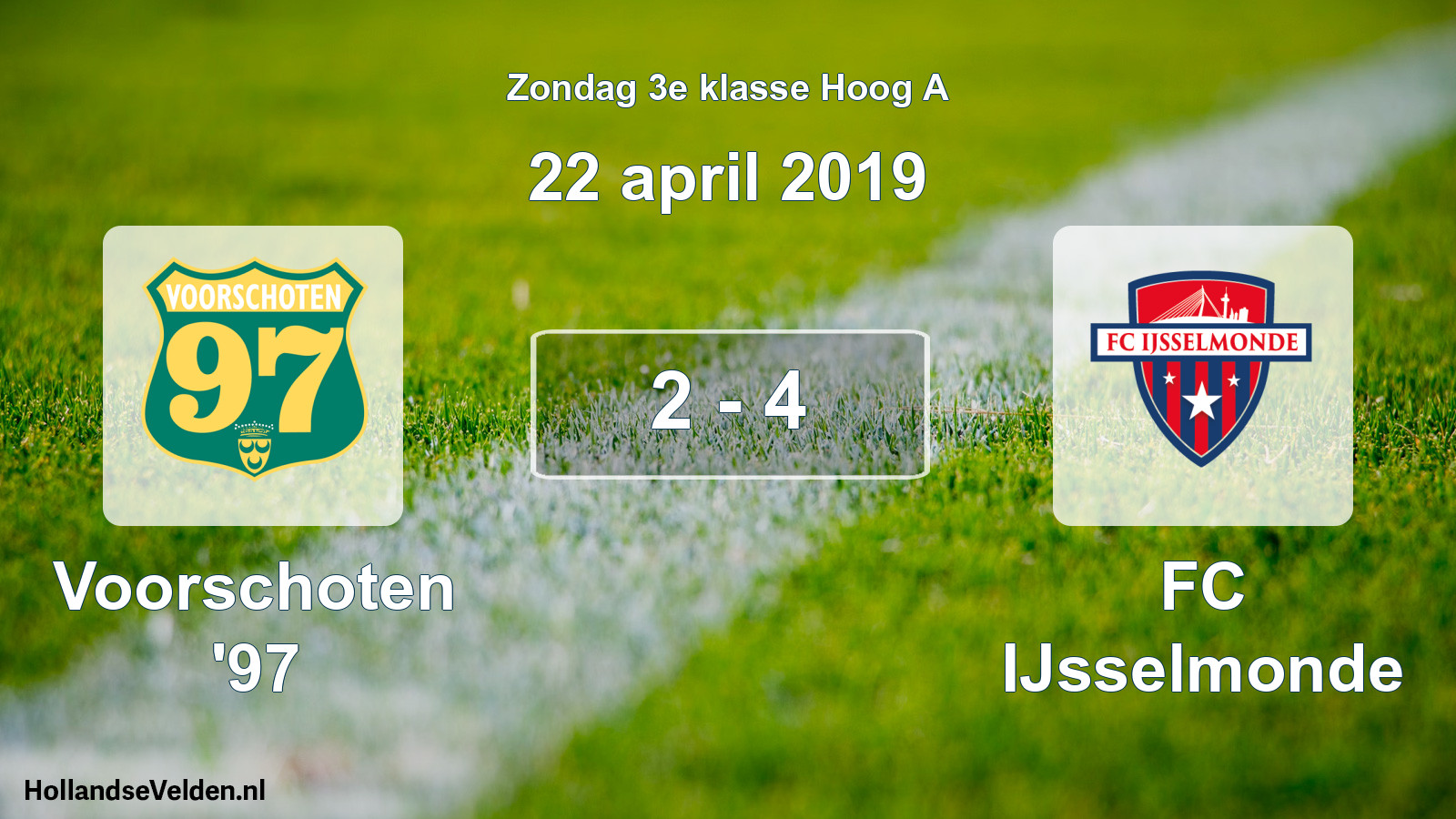 Total number of matches played: Voorschoten '97 - FC IJsselmonde 2 - 4 (22 April 2019)