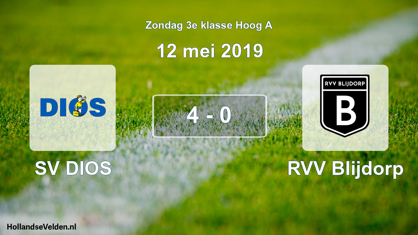 Total number of matches played: SV DIOS - RVV Blijdorp 4 - 0 (12 May 2019)