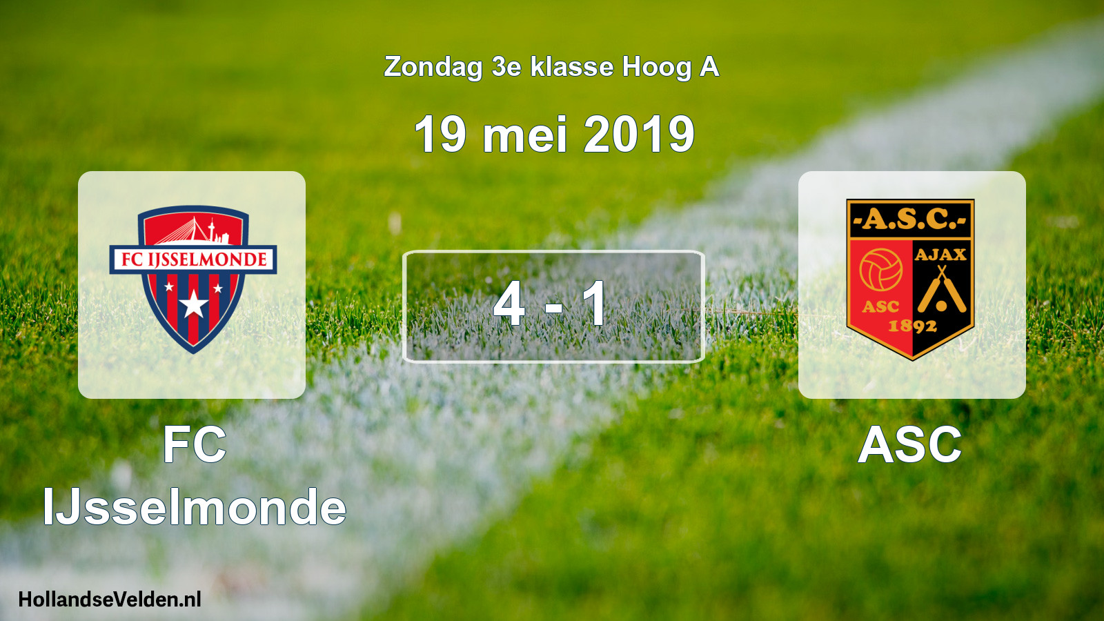 Total number of matches played: FC IJsselmonde - ASC 4 - 1 (19 May 2019)