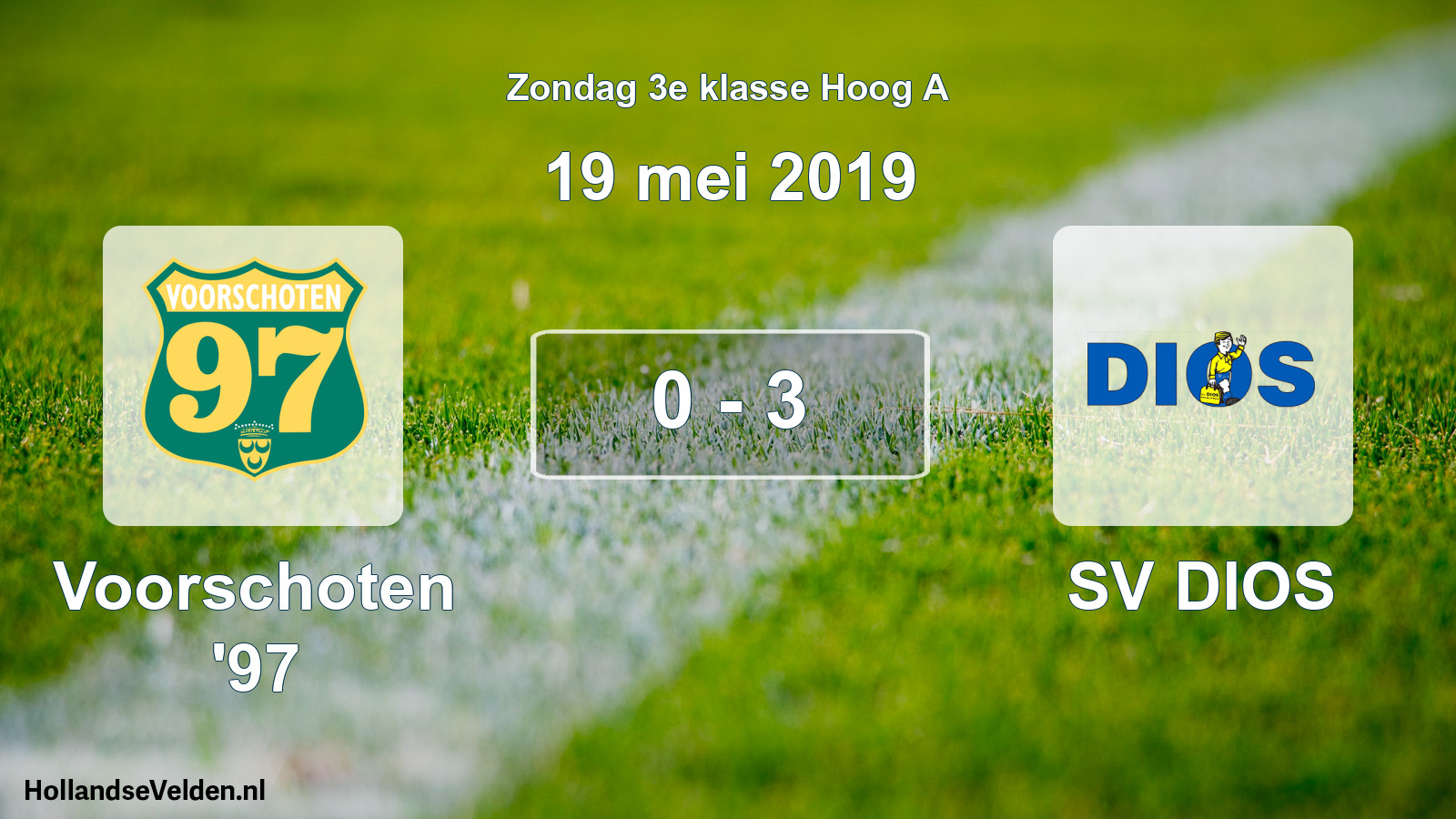 Total number of matches played: Voorschoten '97 - SV DIOS 0 - 3 (19 May 2019)