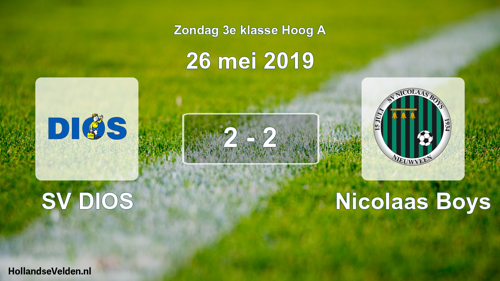 Total number of matches played: SV DIOS - Nicolaas Boys 2 - 2 (26 May 2019)