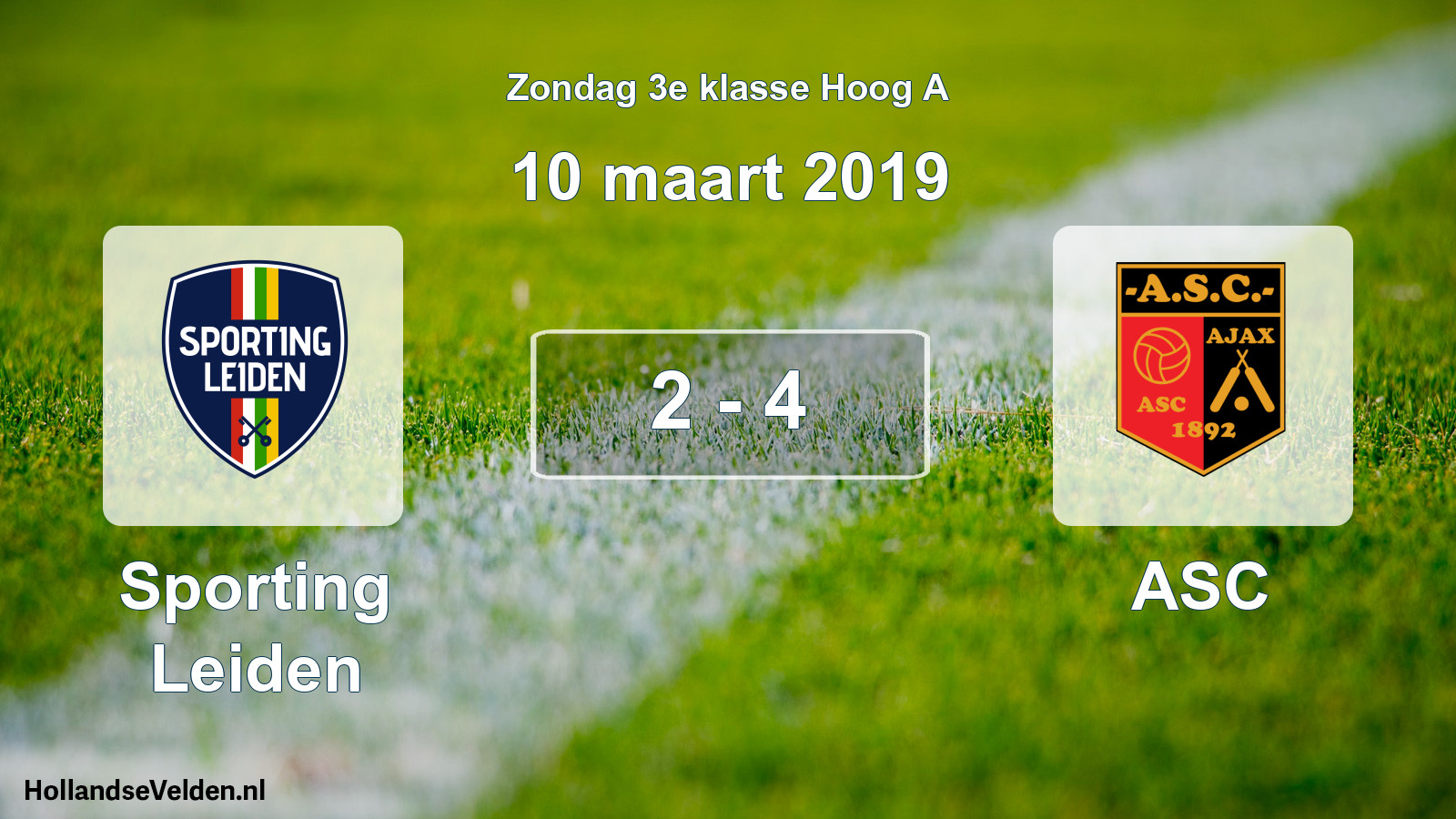 Total number of matches played: Sporting Leiden - ASC 2 - 4 (10 March 2019)