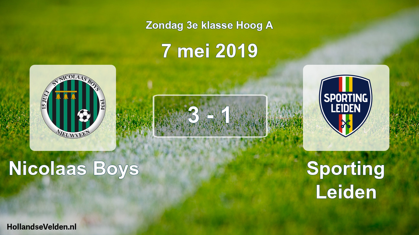 Total number of matches played: Nicolaas Boys - Sporting Leiden 3 - 1 (7 May 2019)