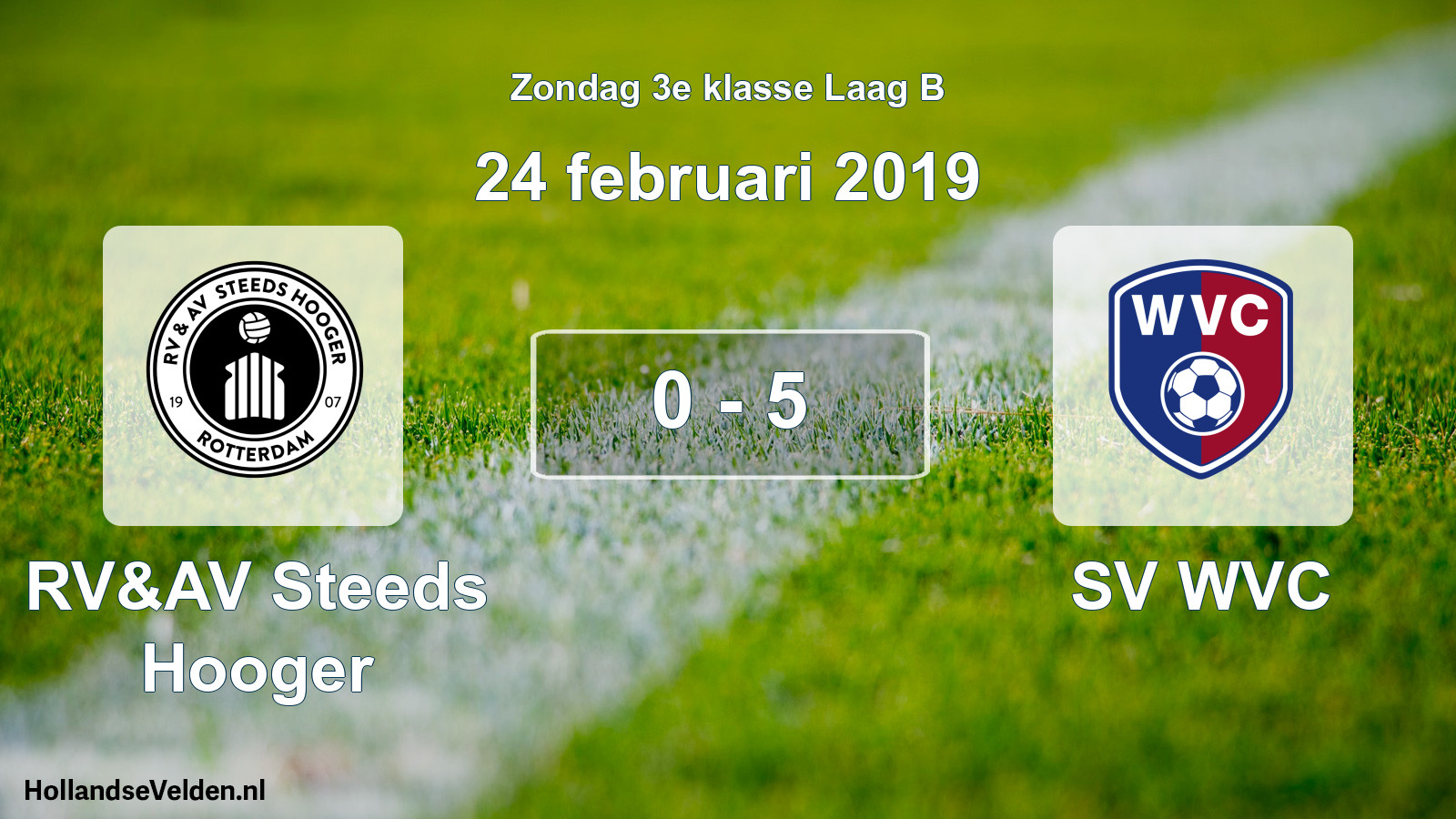 Total number of matches played: RV&AV Steeds Hooger - SV WVC 0 - 5 (24 February 2019)