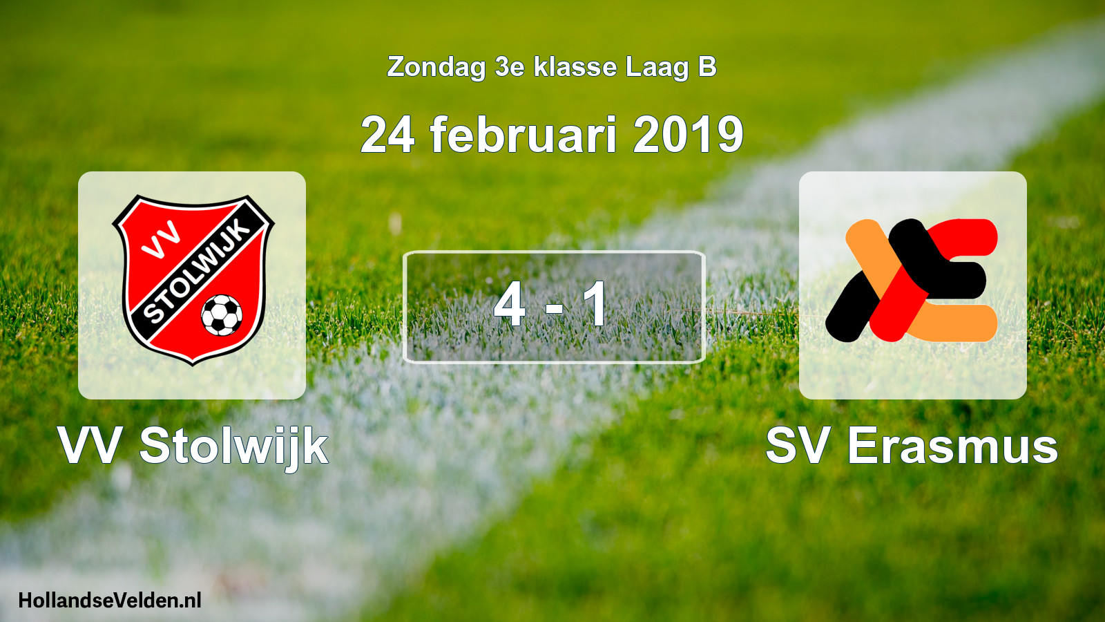 Total number of matches played: VV Stolwijk - SV Erasmus 4 - 1 (24 February 2019)