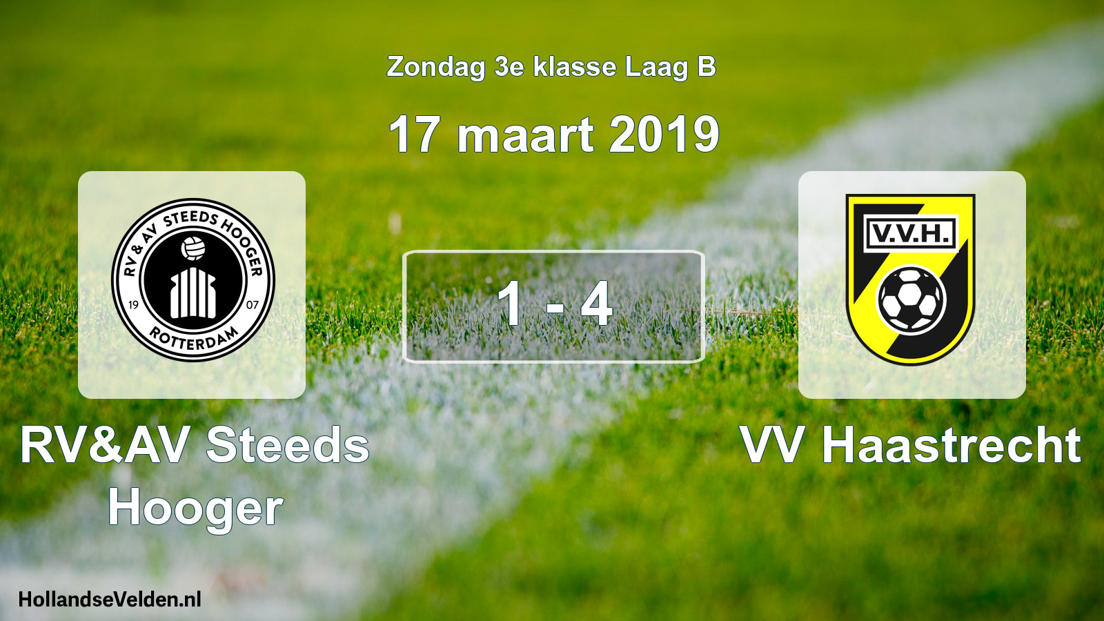 Total number of matches played: RV&AV Steeds Hooger - VV Haastrecht 1 - 4 (17 March 2019)