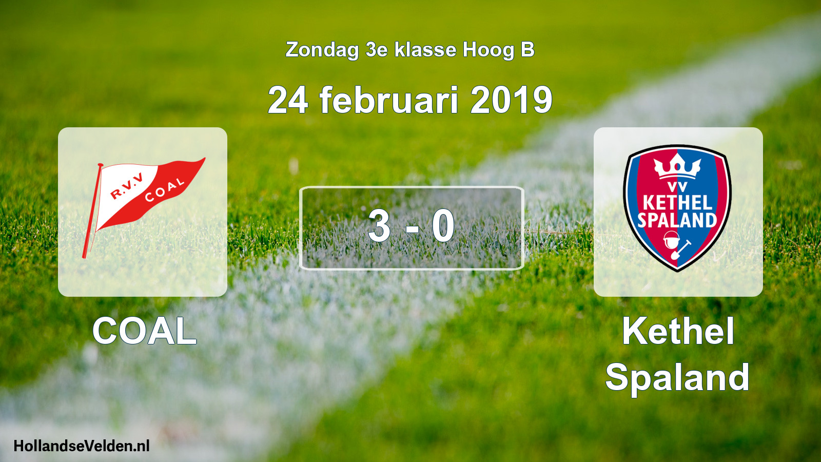 Total number of matches played: COAL - Kethel Spaland 3 - 0 (24 February 2019)