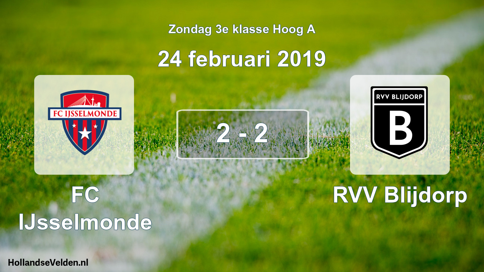 Total number of matches played: FC IJsselmonde - RVV Blijdorp 2 - 2 (24 February 2019)